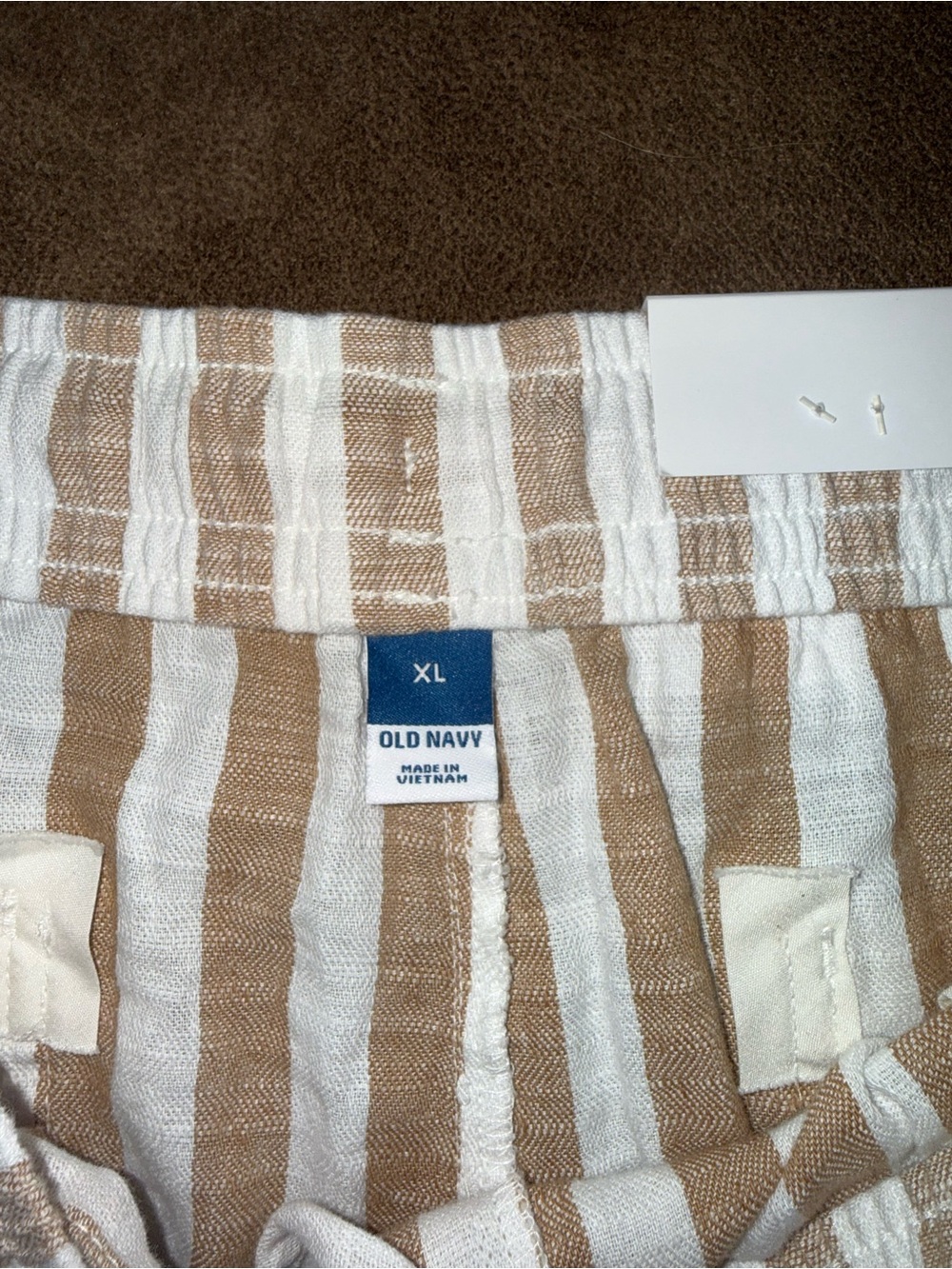 Old Navy Women’s Striped Shorts - Cream & Tan - Picture 3 of 4